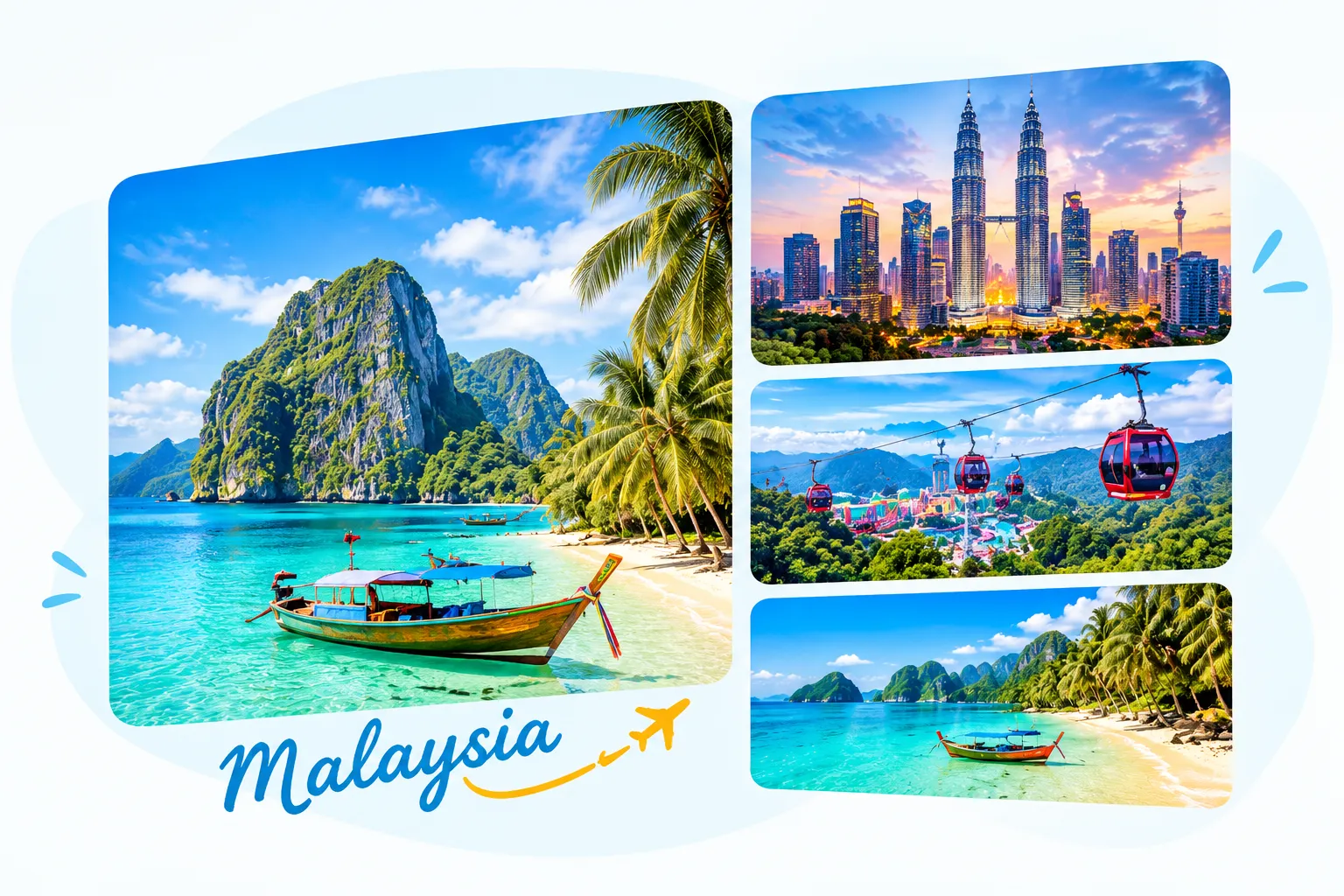 From the iconic skyline of Kuala Lumpur and the entertainment of Genting Highlands to the beautiful beaches and island experiences of Langkawi, Malaysia offers an excellent combination for families, couples and honeymooners.